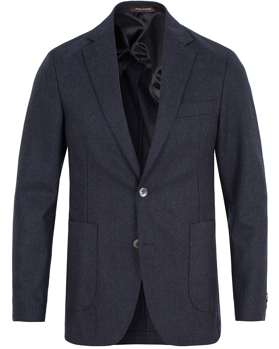 Herr | Kavajer | Oscar Jacobson | Einar Flannel Blazer Navy