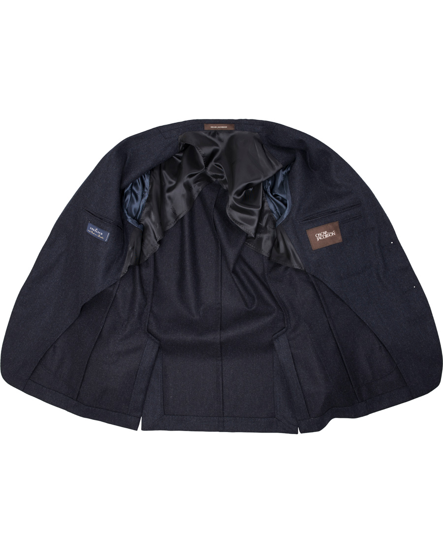 Herr | Kavajer | Oscar Jacobson | Einar Flannel Blazer Navy
