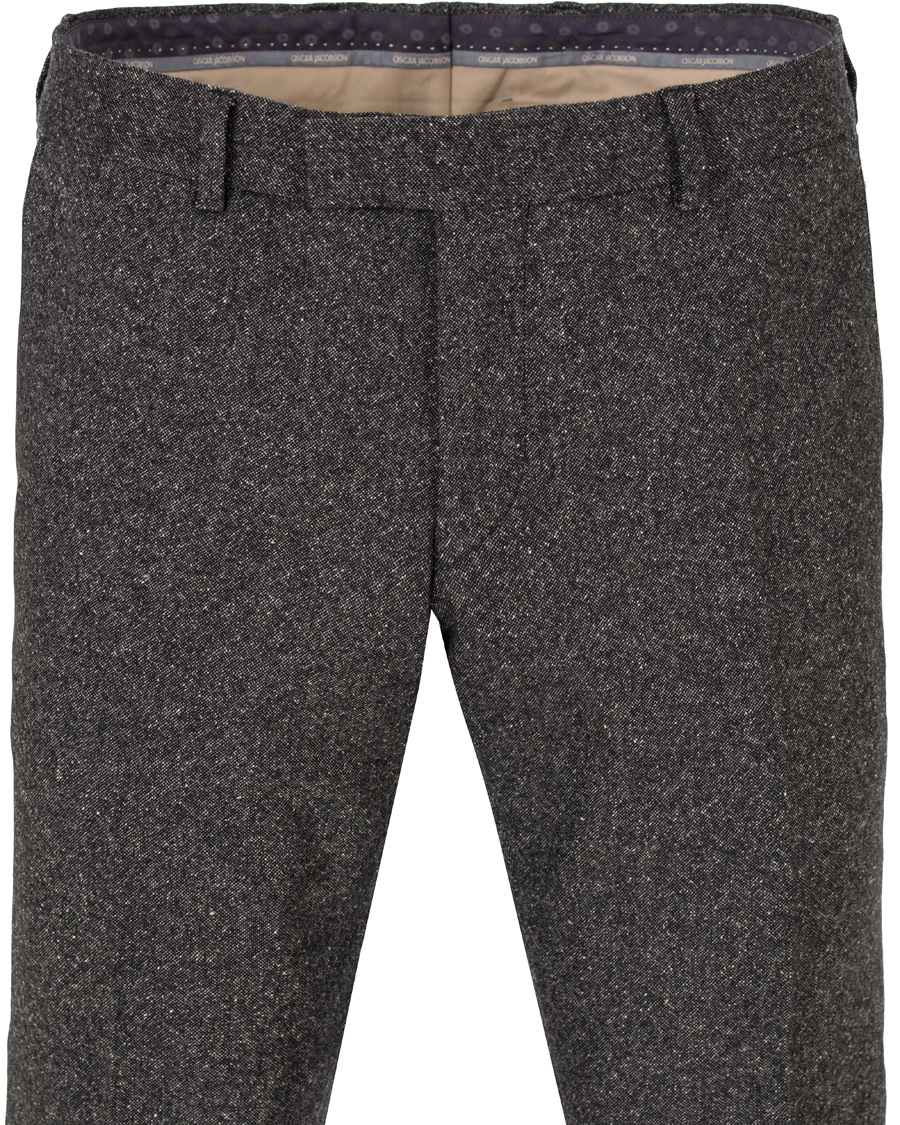 Herr | Byxor | Oscar Jacobson | Damien Lambswool Trousers Dark Grey