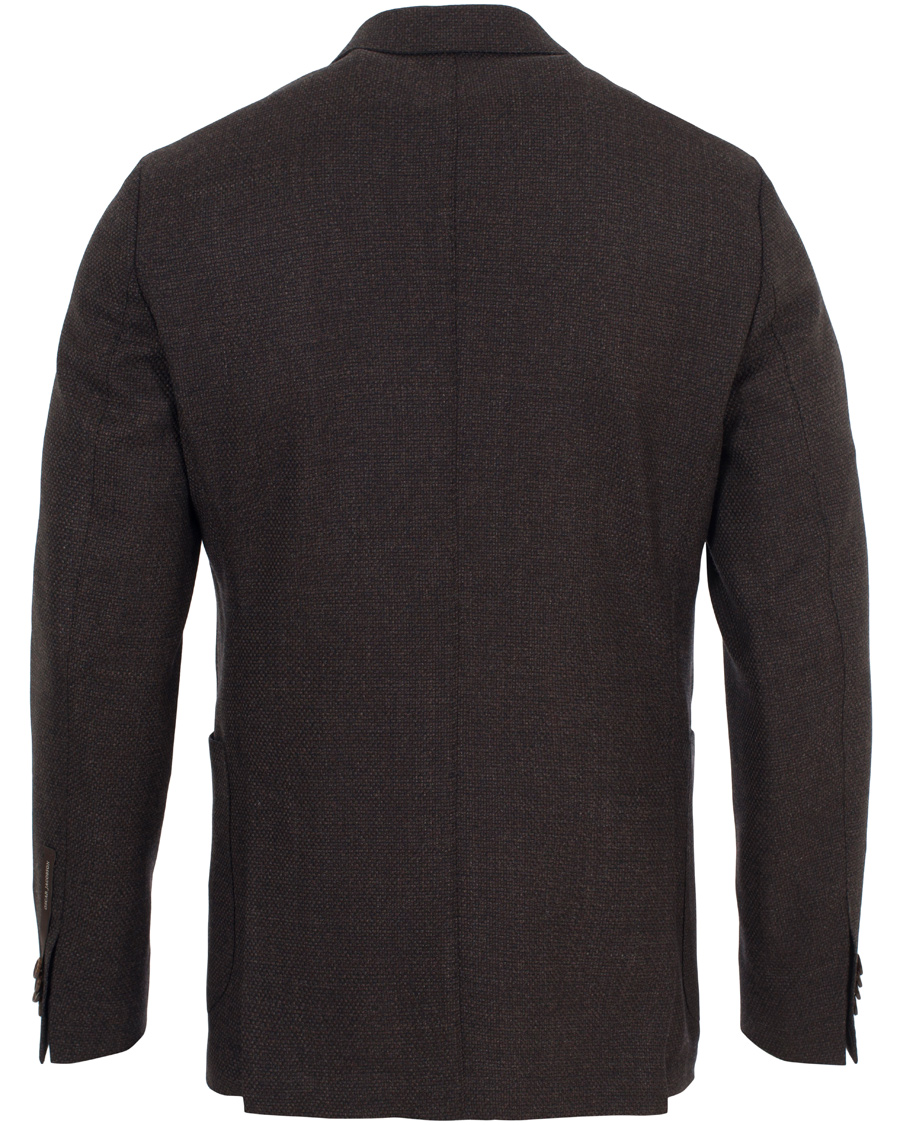 Herr | Kavajer | Oscar Jacobson | Erik Double Breasted Super 120's Blazer Dark Brown