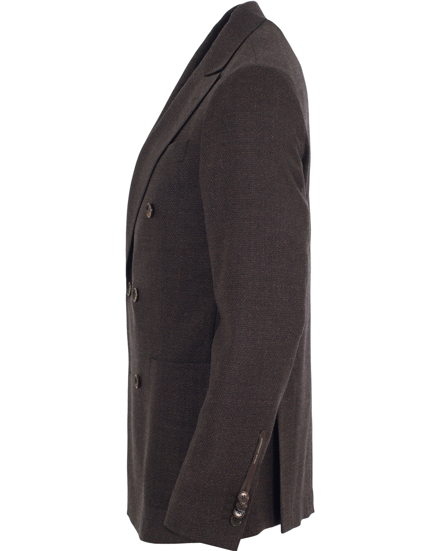 Herr | Kavajer | Oscar Jacobson | Erik Double Breasted Super 120's Blazer Dark Brown