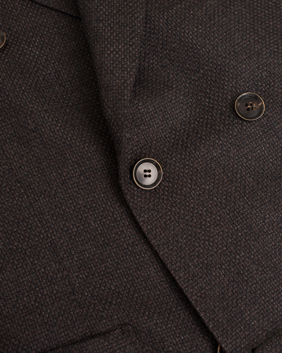 Herr | Kavajer | Oscar Jacobson | Erik Double Breasted Super 120's Blazer Dark Brown