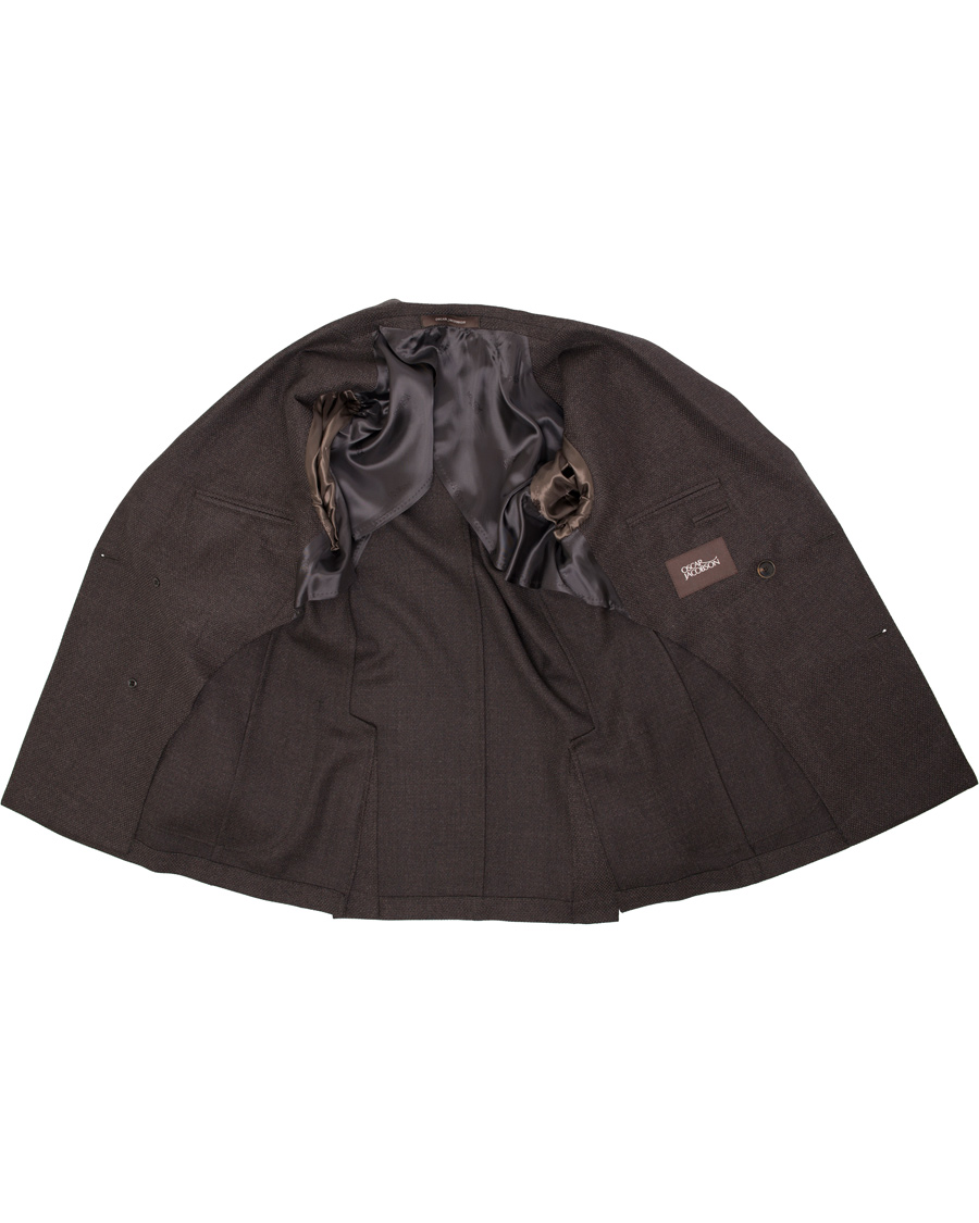 Herr | Kavajer | Oscar Jacobson | Erik Double Breasted Super 120's Blazer Dark Brown
