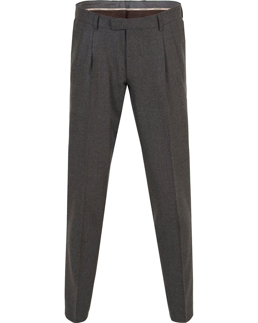 Herr | Byxor | Oscar Jacobson | David Double Plated Trousers Dark Grey