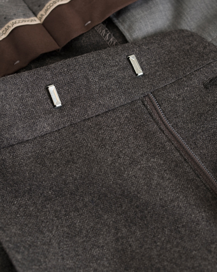 Herr | Byxor | Oscar Jacobson | David Double Plated Trousers Dark Grey