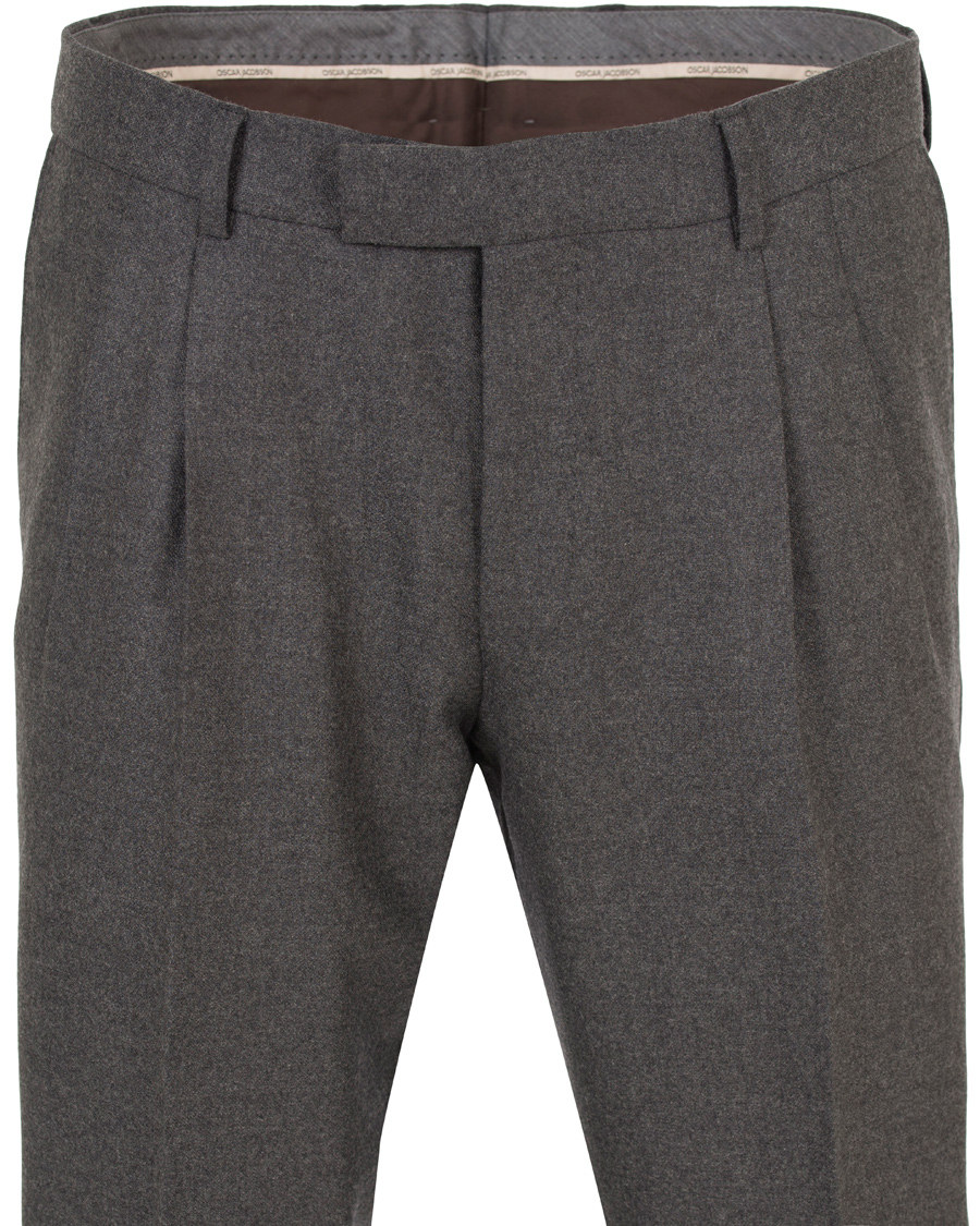 Herr | Byxor | Oscar Jacobson | David Double Plated Trousers Dark Grey