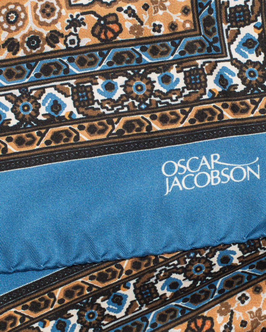 Herr | Oscar Jacobson Carpet Design Paisley Pocket Square Light Blue | Oscar Jacobson | Carpet Design Paisley Pocket Square Light Blue