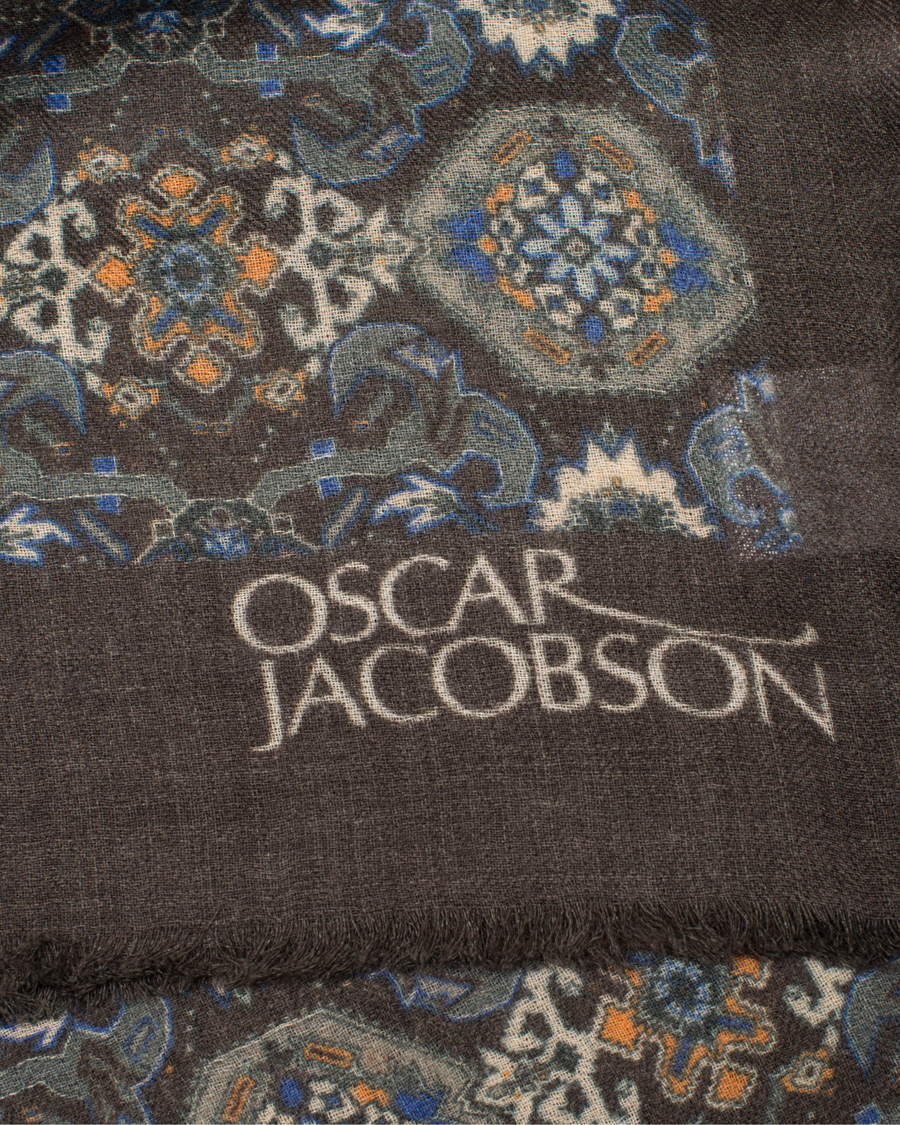 Herr | Oscar Jacobson Carpet Design Medallion Scarf Grey | Oscar Jacobson | Carpet Design Medallion Scarf Grey