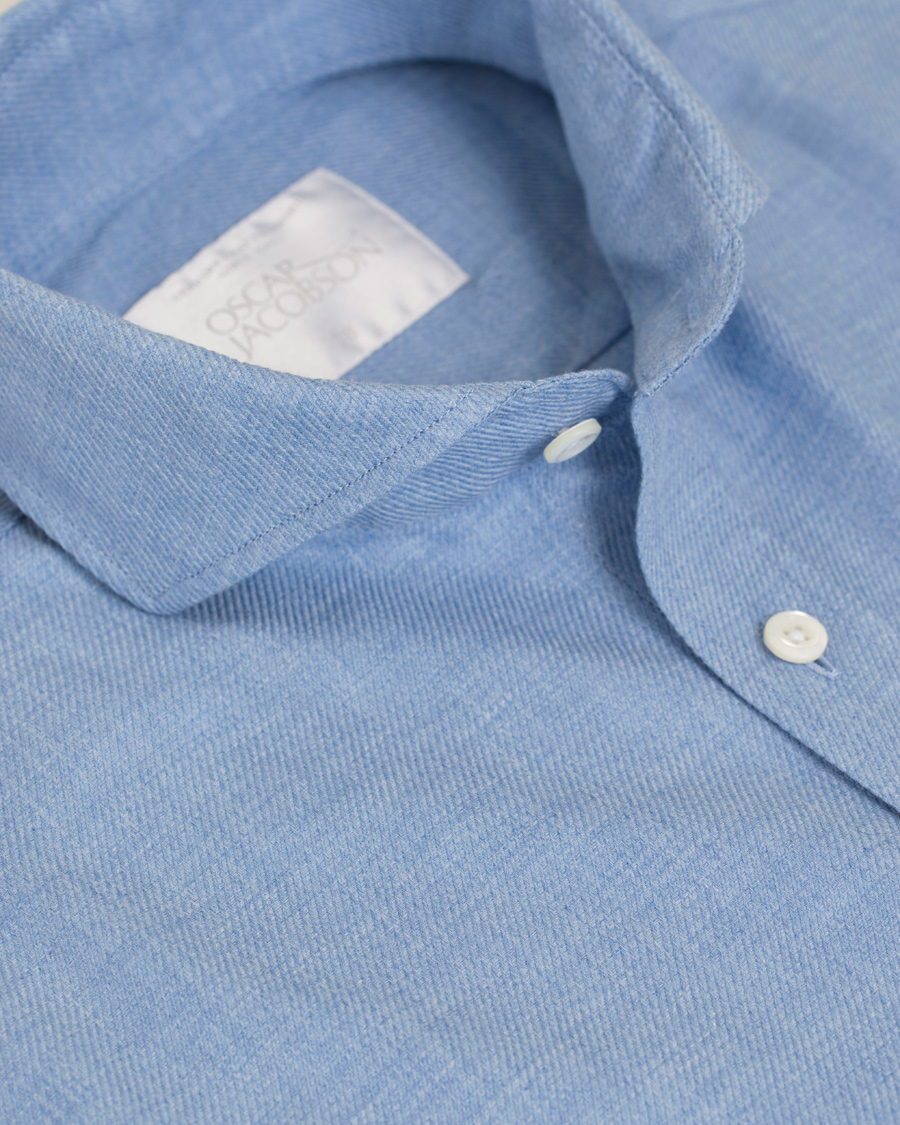 Herr | Skjortor | Oscar Jacobson | Herman 2 Flannel Shirt Light Blue