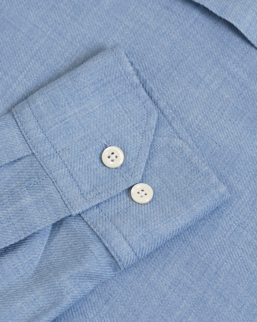 Herr | Skjortor | Oscar Jacobson | Herman 2 Flannel Shirt Light Blue