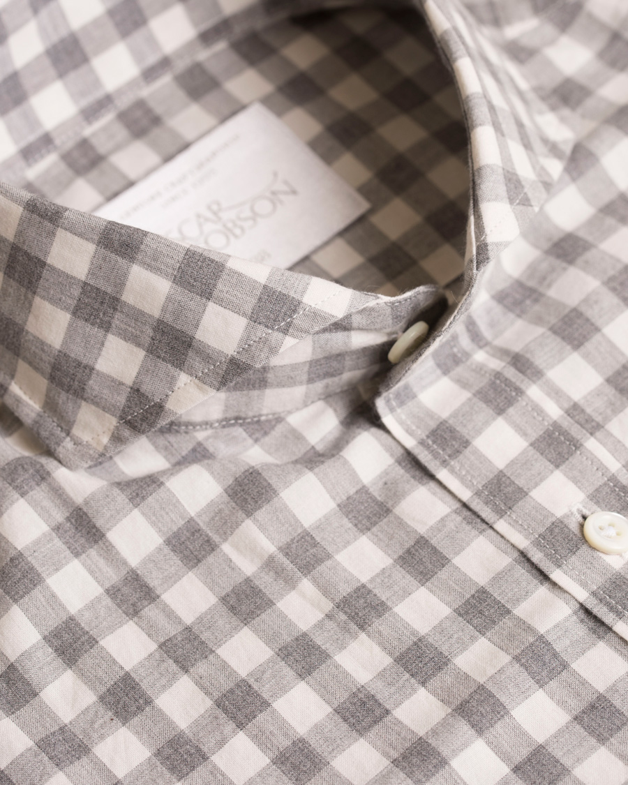 Herr | Skjortor | Oscar Jacobson | Herman 2 Flannel Check Shirt Grey