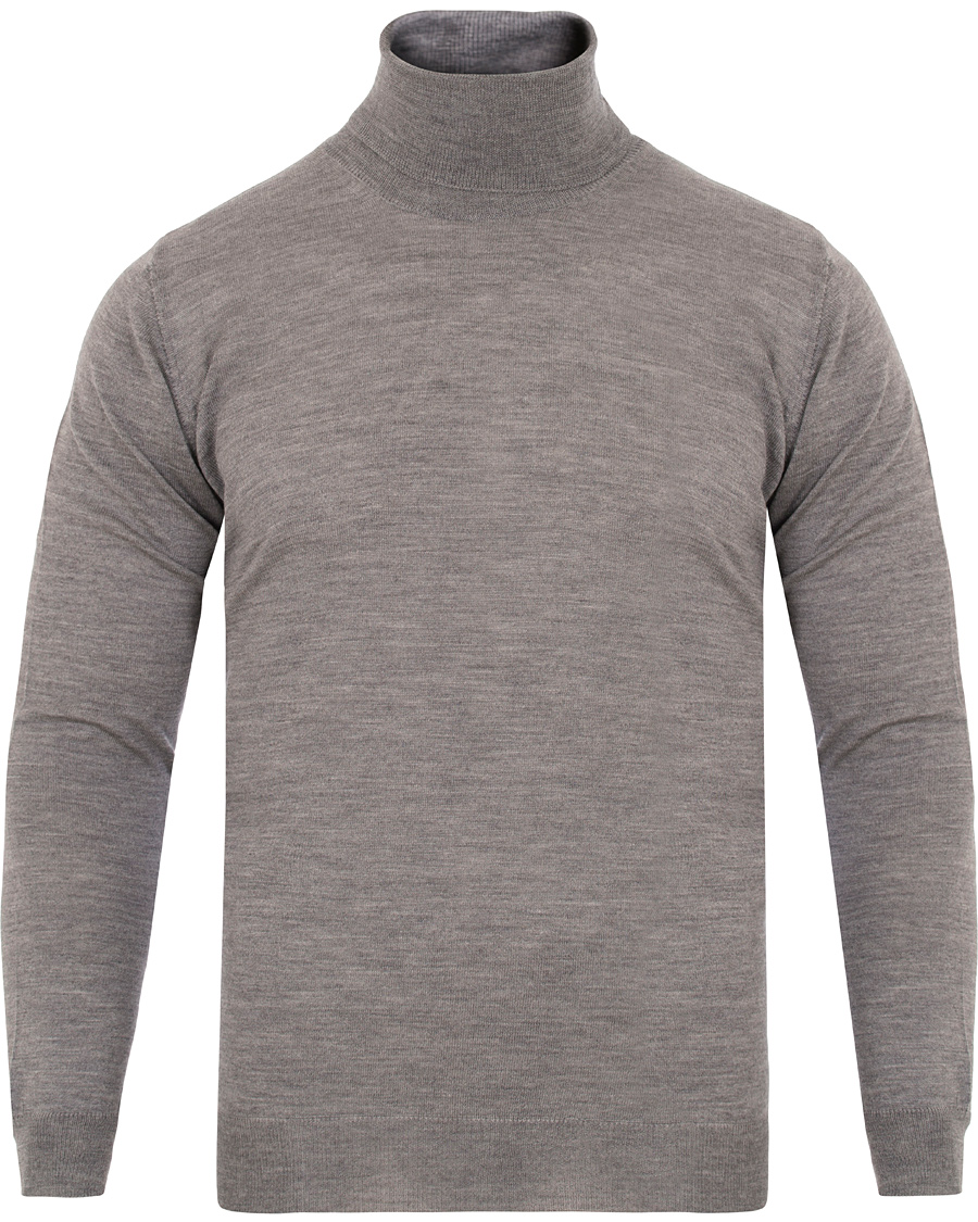 Herr | Tröjor | Oscar Jacobson | Cole Extra Fine Merino Polo Grey