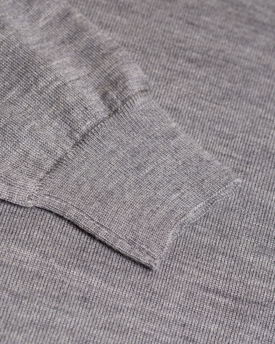 Herr | Tröjor | Oscar Jacobson | Cole Extra Fine Merino Polo Grey