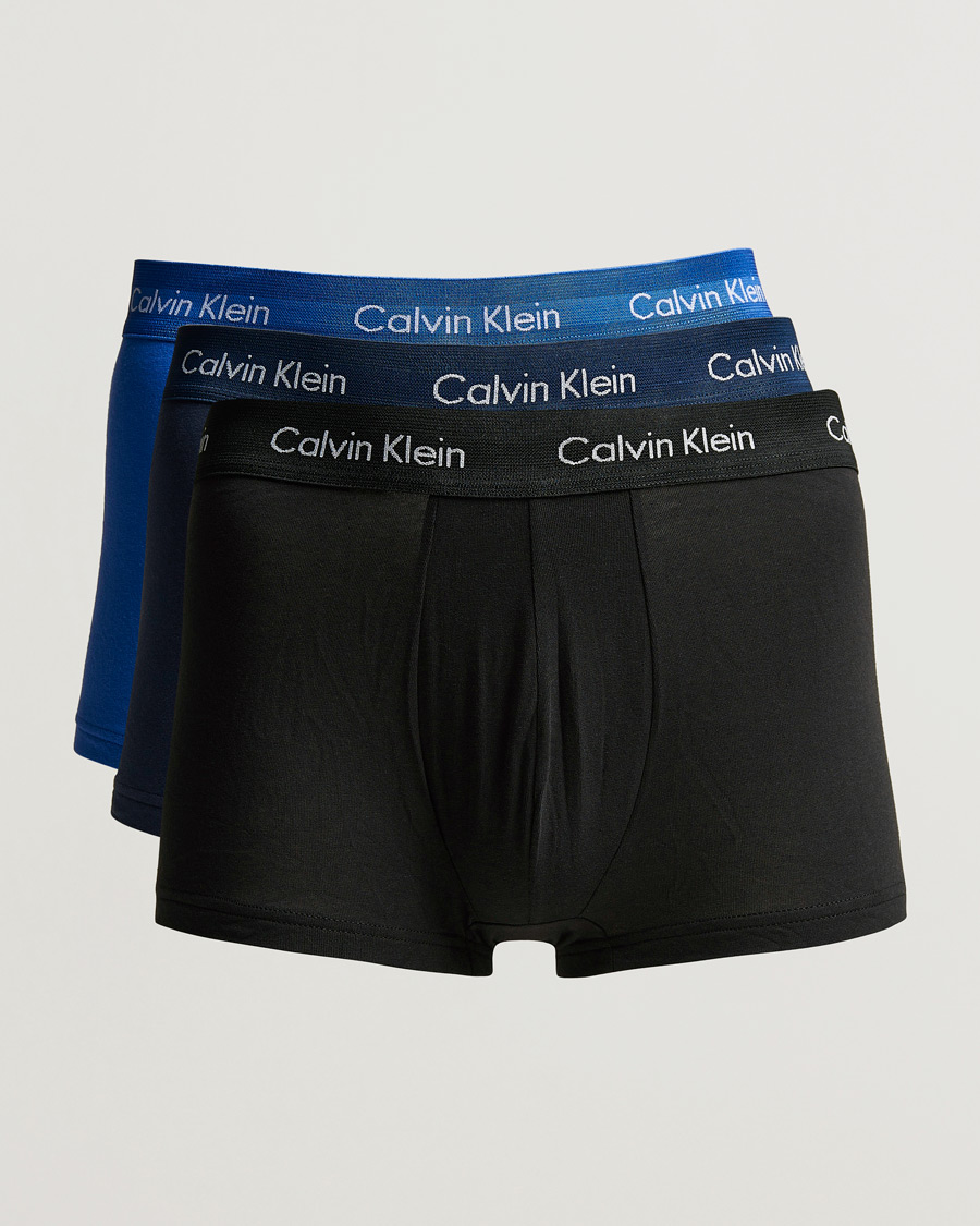 Herr | Calvin Klein | Calvin Klein | Cotton Stretch Low Rise Trunk 3-pack Blue/Black/Cobolt