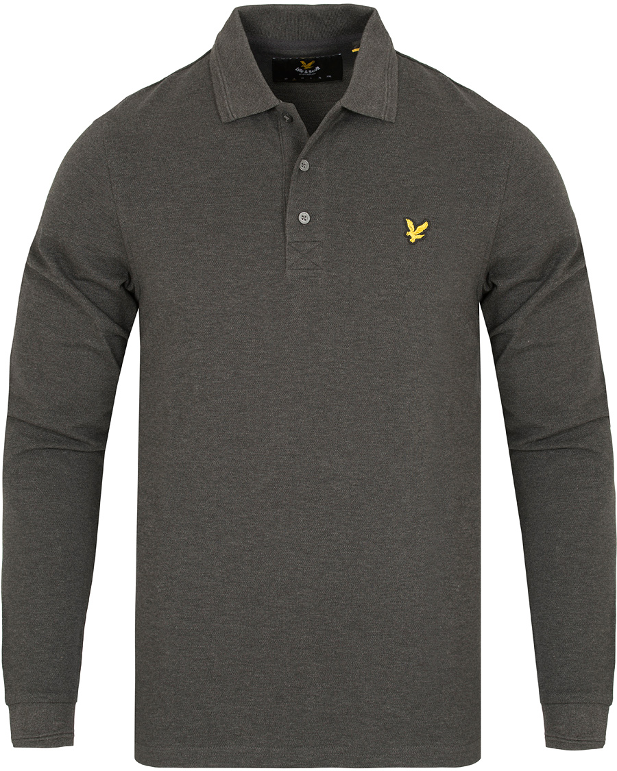 Herr | Tröjor | Lyle & Scott London Collection | Long Sleeve Pima Cotton Polo Charcoal Marl