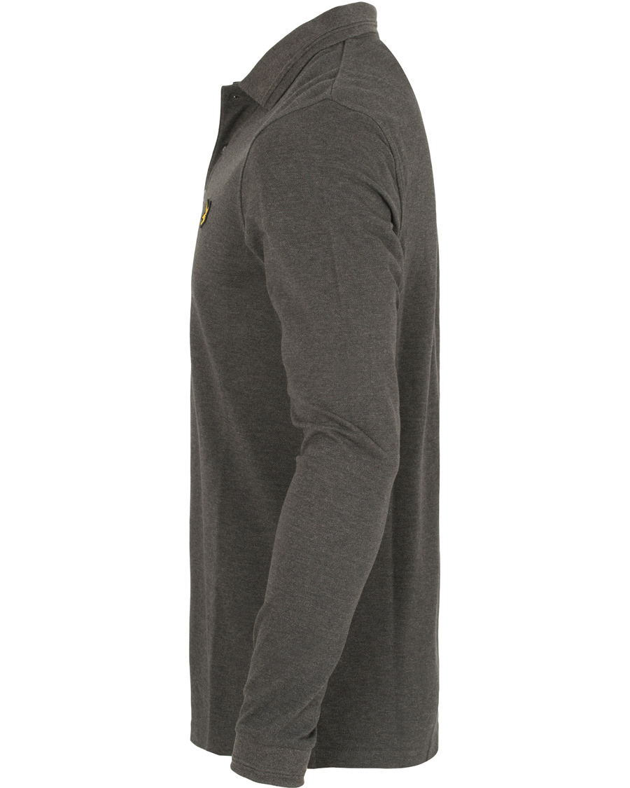 Herr | Tröjor | Lyle & Scott London Collection | Long Sleeve Pima Cotton Polo Charcoal Marl