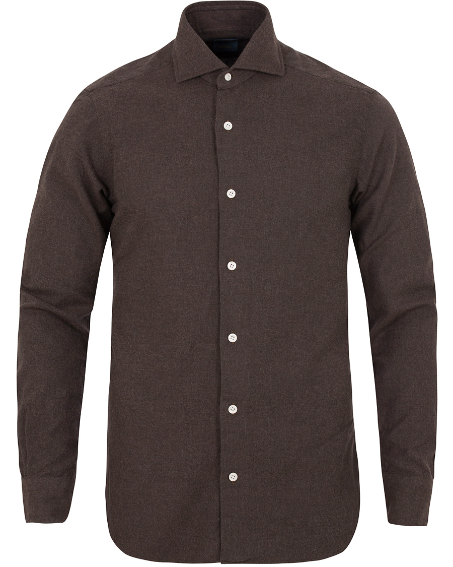 Herr | Skjortor | Barba Napoli | Dandylife Flannel Slim Fit Shirt Brown