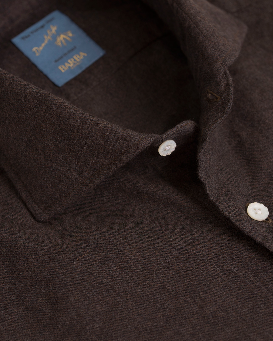 Herr | Skjortor | Barba Napoli | Dandylife Flannel Slim Fit Shirt Brown