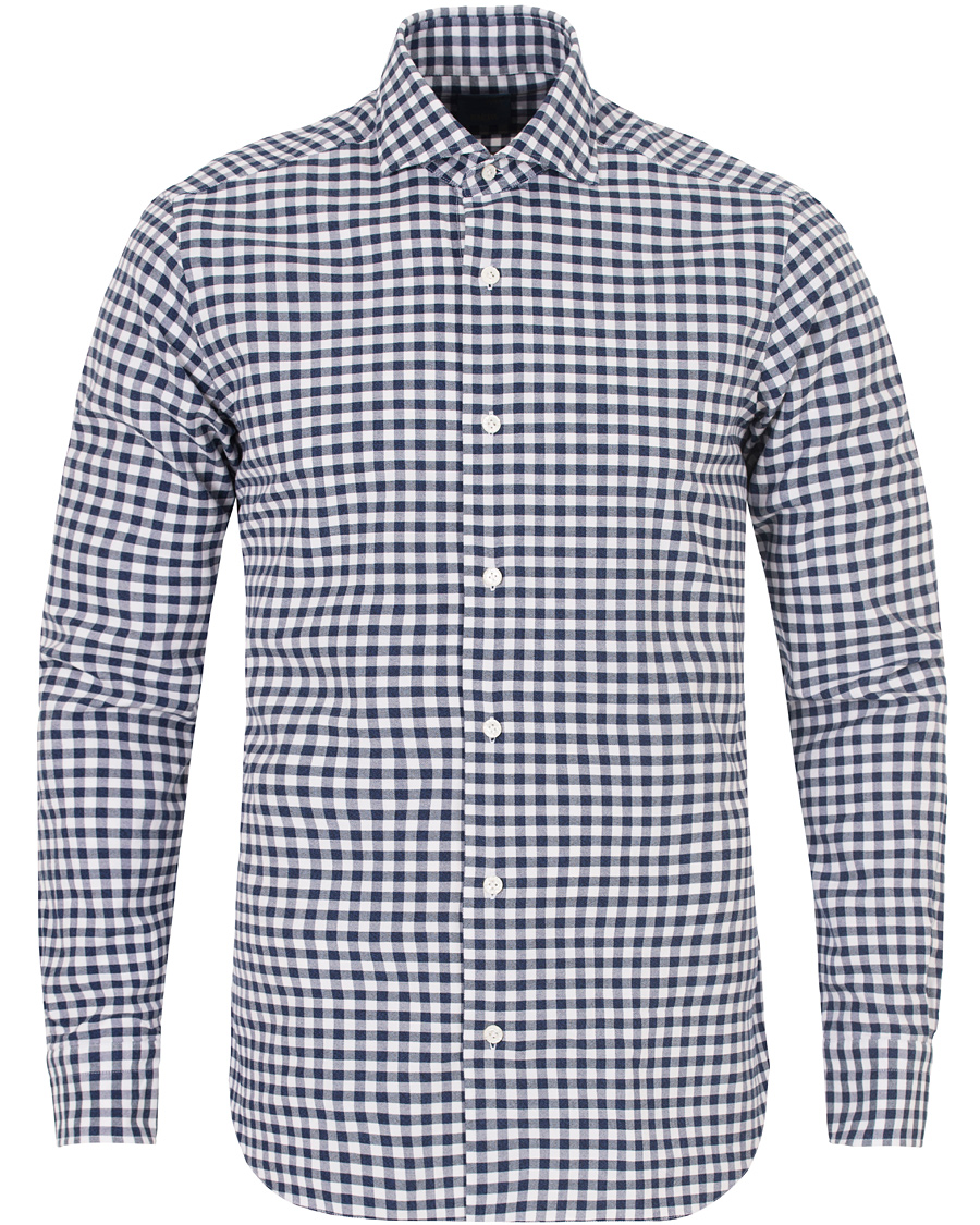 Herr | Skjortor | Barba Napoli | Dandylife Oxford Check Slim Fit Shirt Blue/White