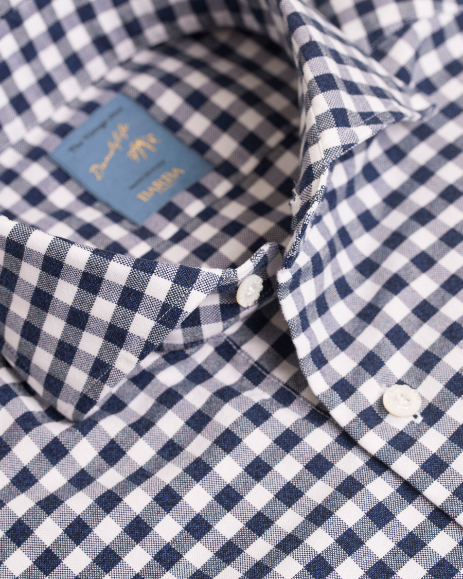 Herr | Skjortor | Barba Napoli | Dandylife Oxford Check Slim Fit Shirt Blue/White