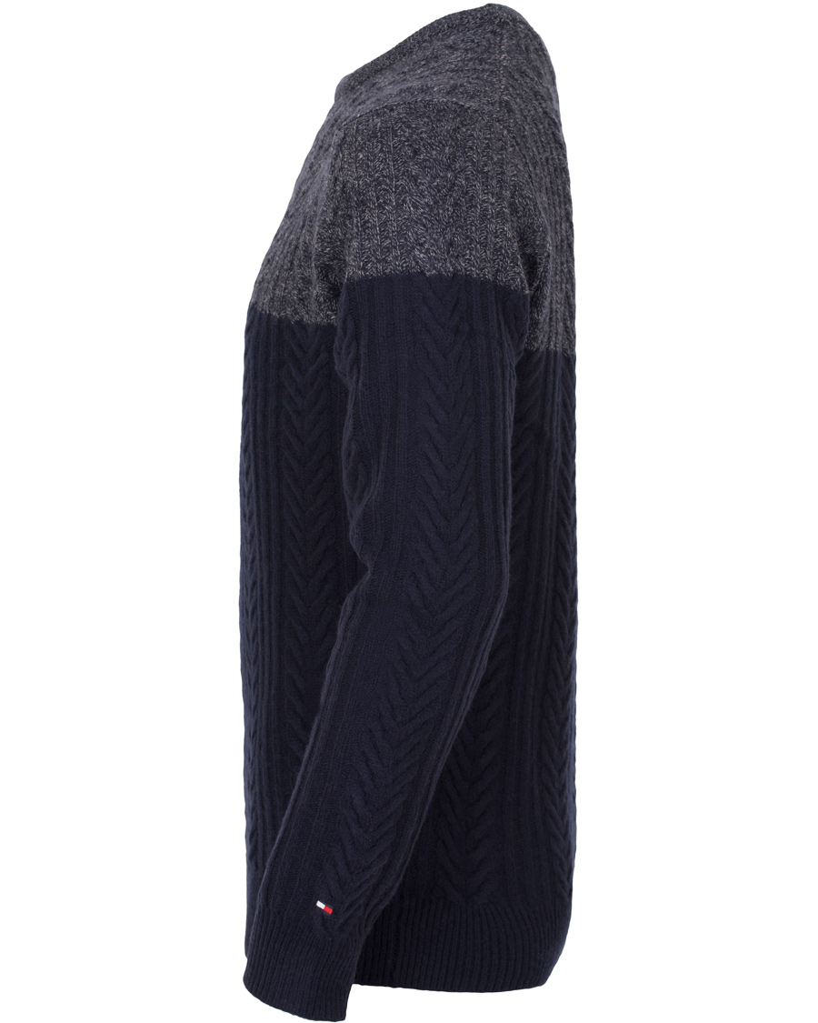 Herr | Tröjor | Tommy Hilfiger | Elim Block Sweater Silver Fog Heather