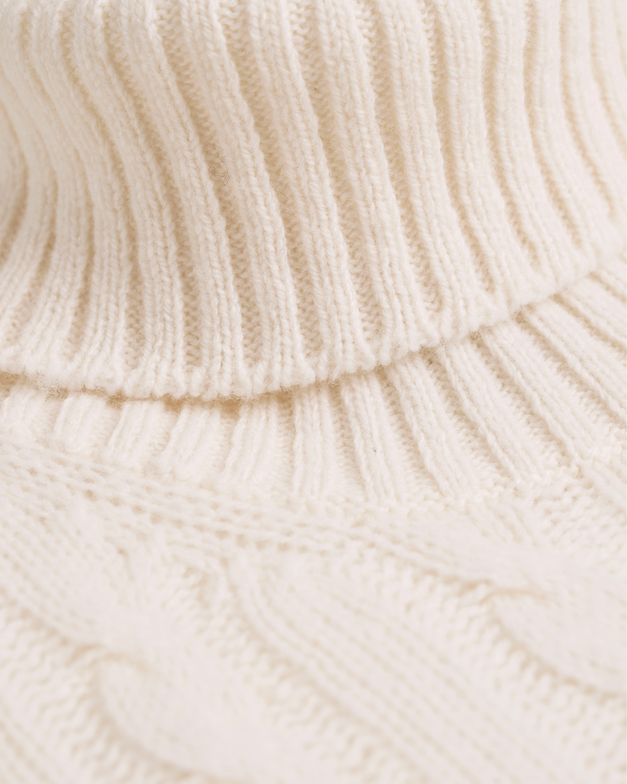 Herr | Tröjor | Zanone | Cable Wool Geelong Knit Polo White