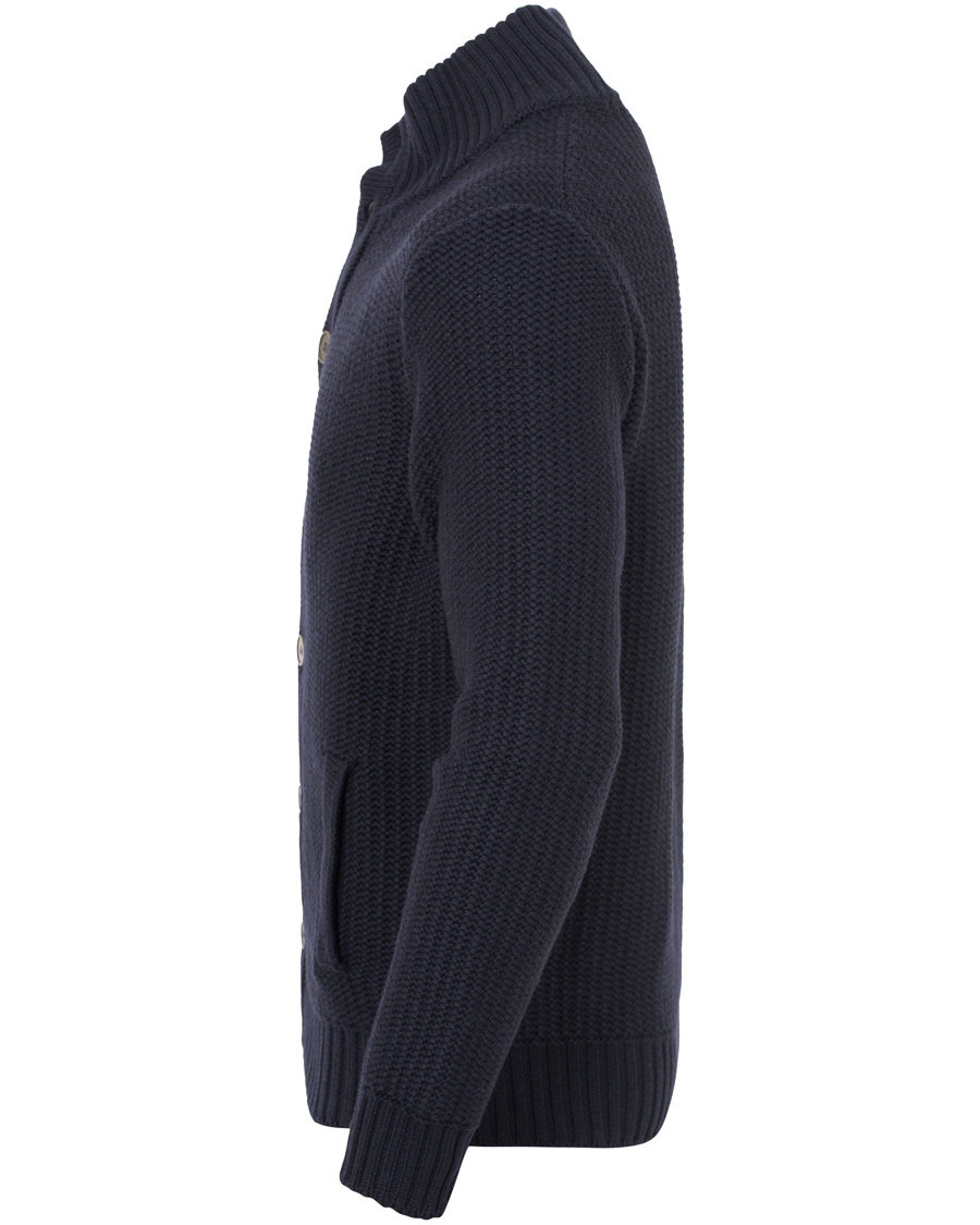 Herr | Tröjor | Zanone | Wool Button Cardigan Navy
