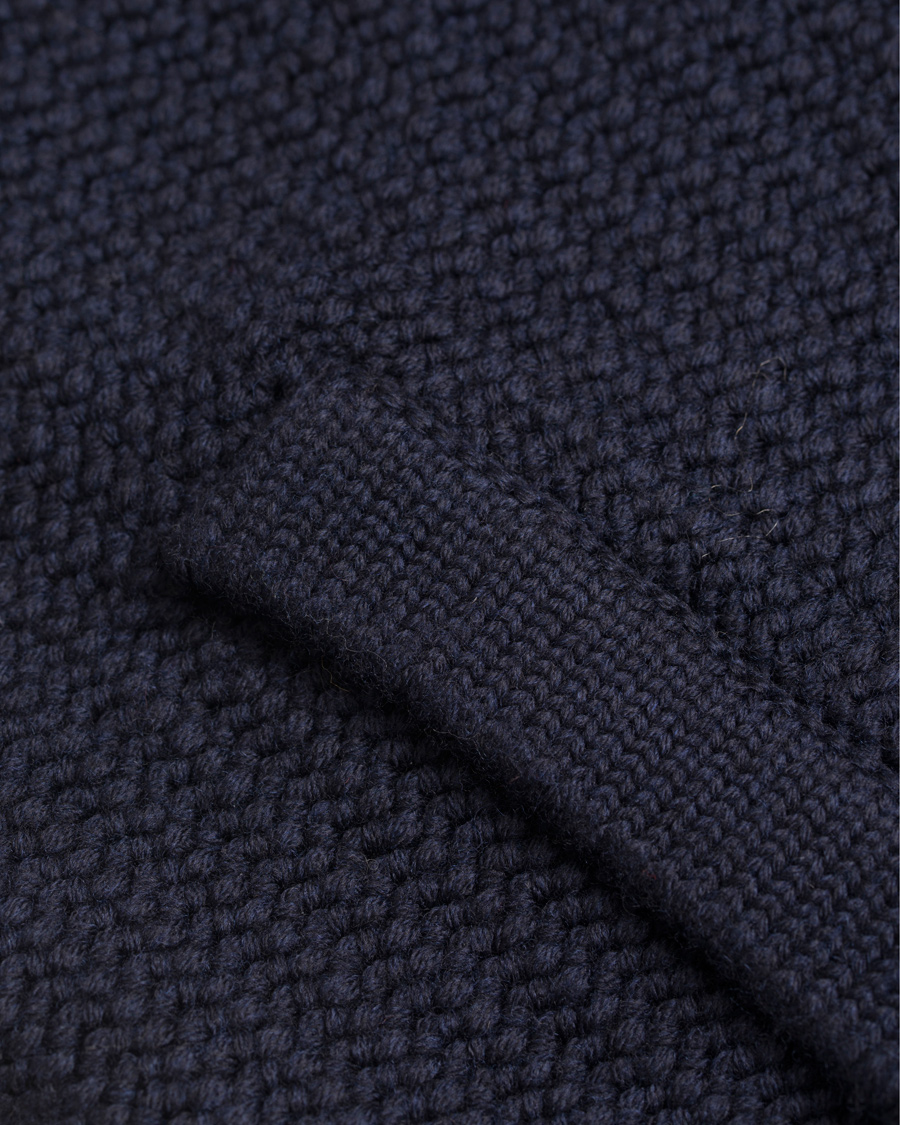 Herr | Tröjor | Zanone | Wool Button Cardigan Navy