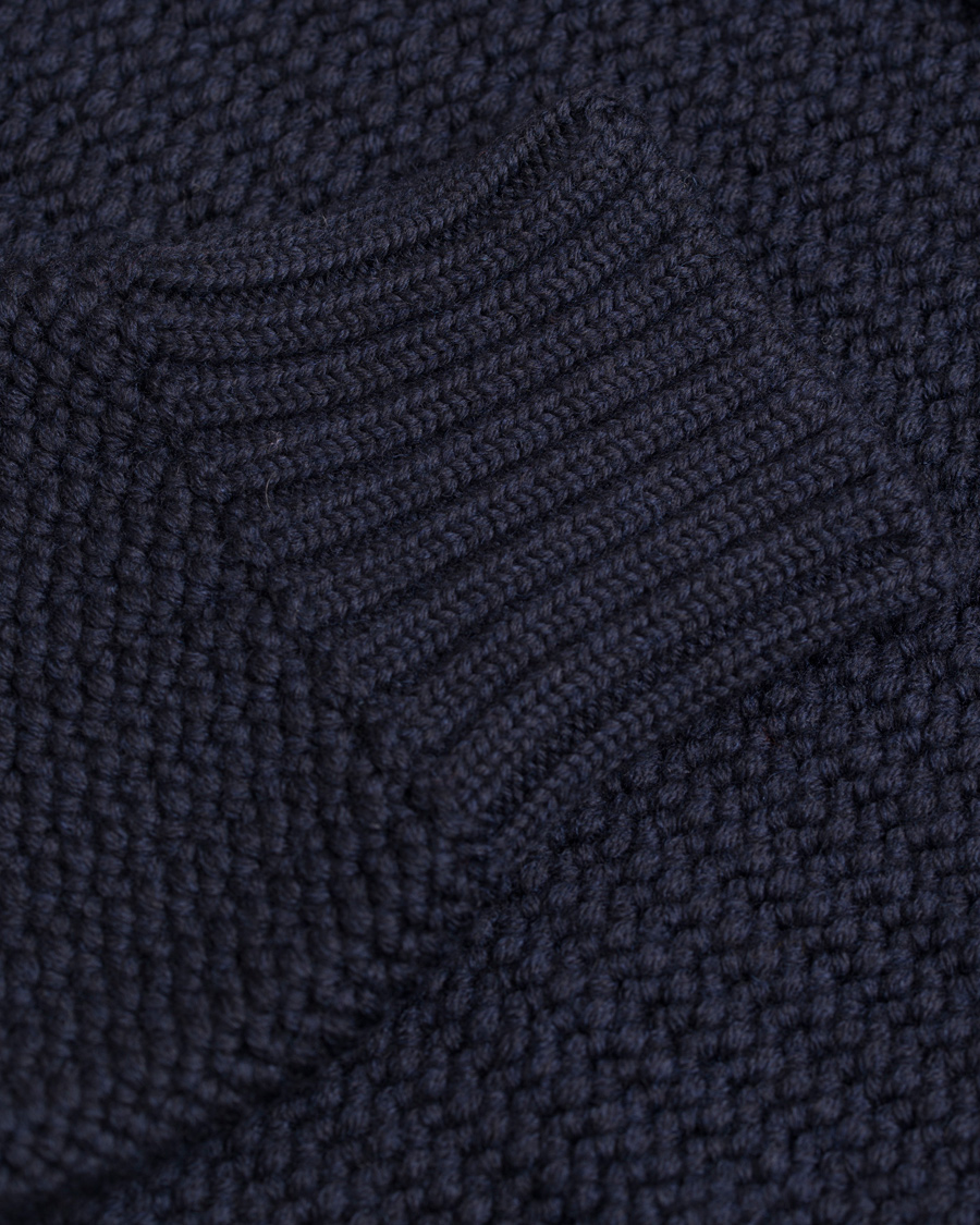Herr | Tröjor | Zanone | Wool Button Cardigan Navy