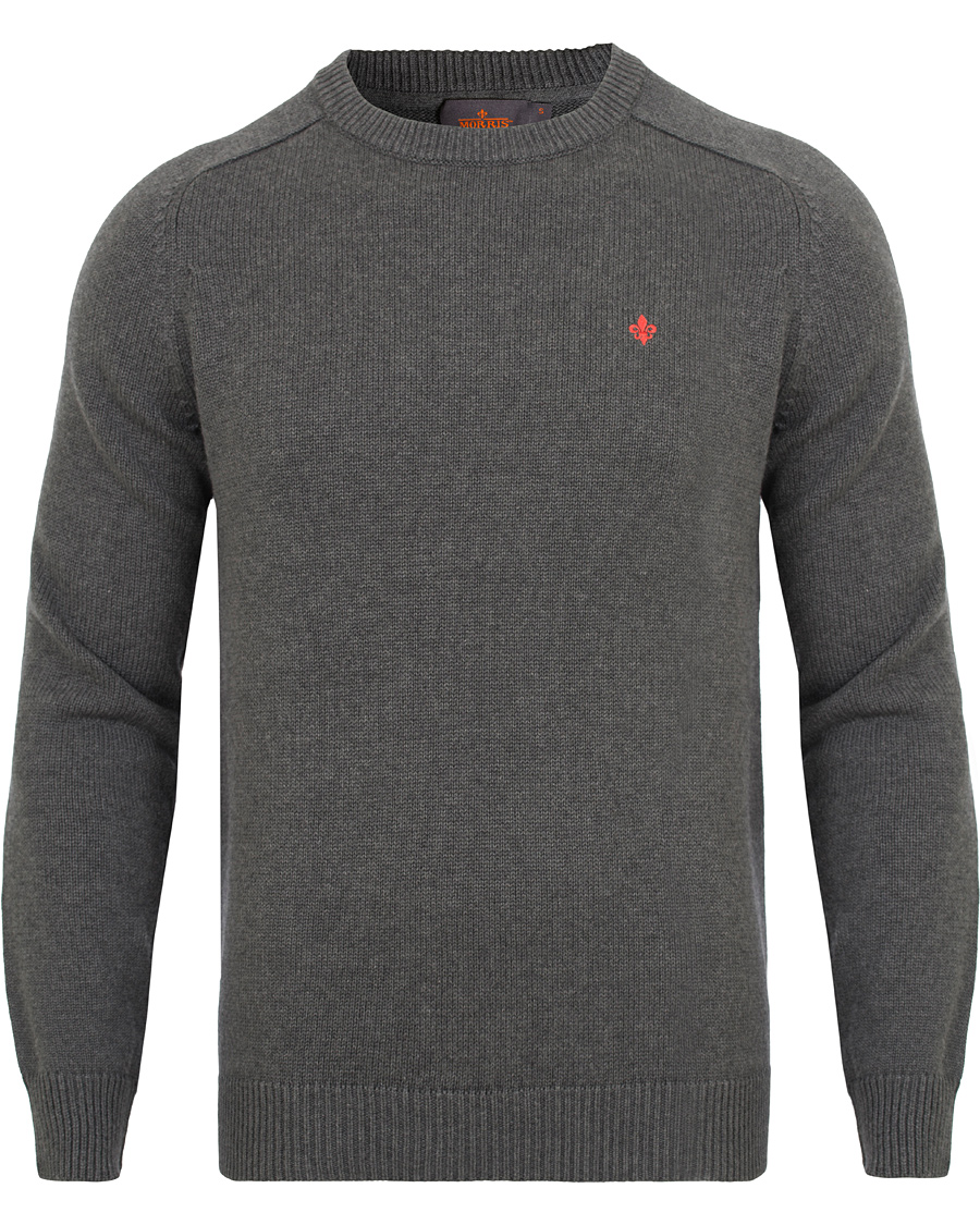 Herr | Tröjor | Morris | Lily Cotton Knit Oneck Dark Grey
