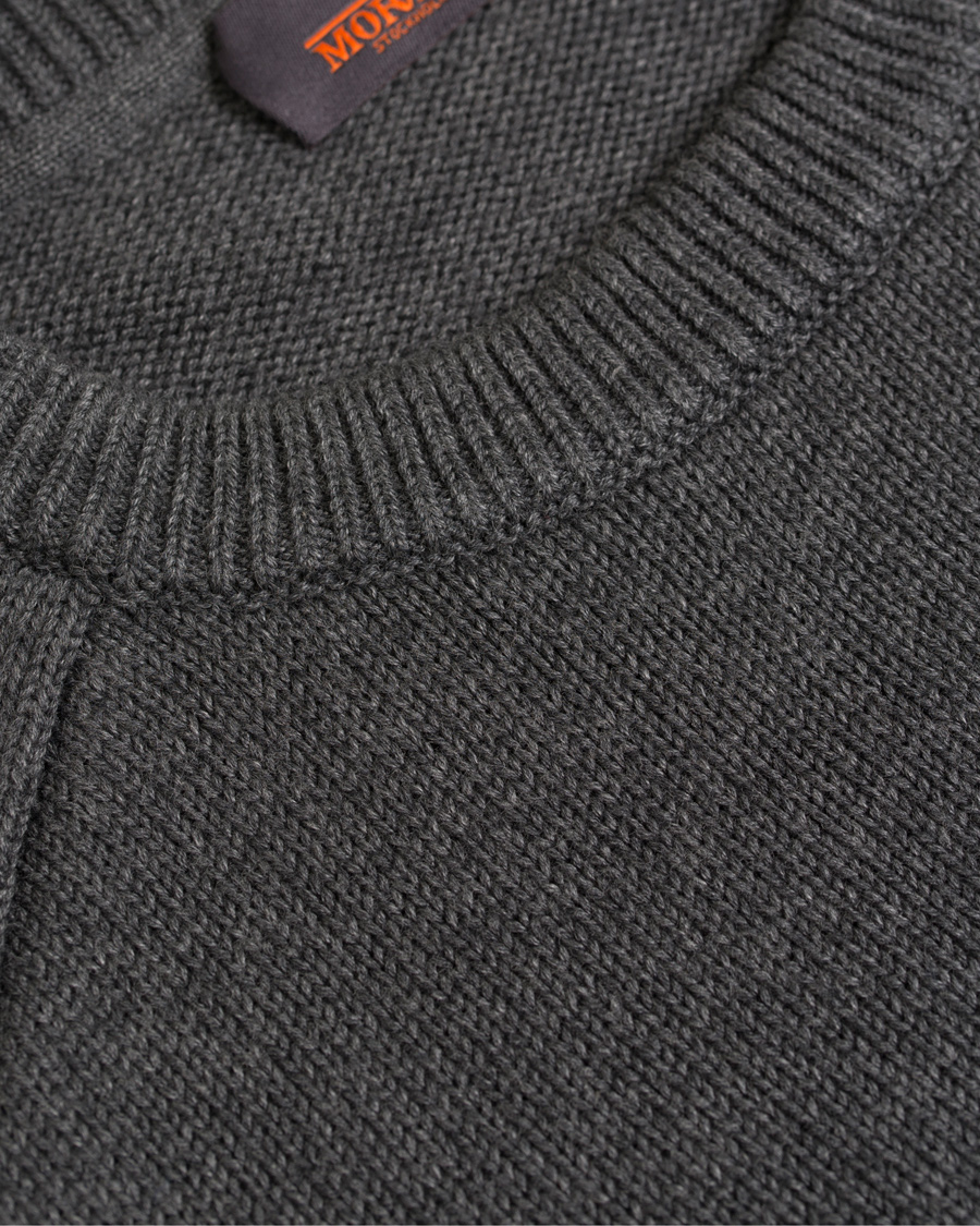 Herr | Tröjor | Morris | Lily Cotton Knit Oneck Dark Grey