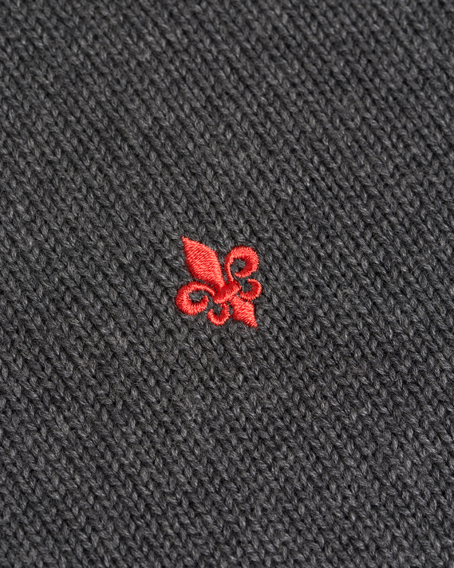 Herr | Tröjor | Morris | Lily Cotton Knit Oneck Dark Grey