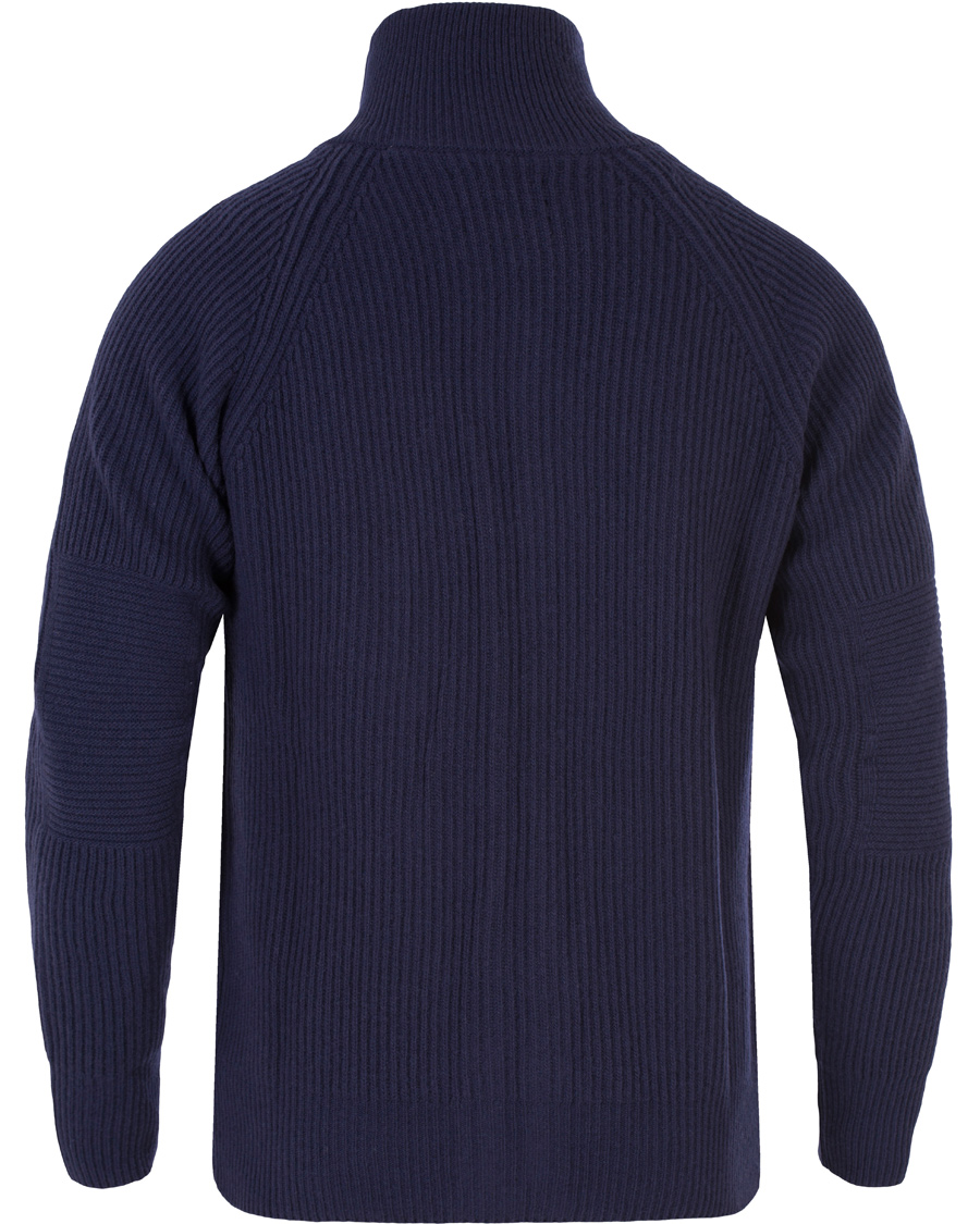 Herr | Tröjor | GANT Diamond G | Lambswool/Cashmere Zip Trough Luminary Navy
