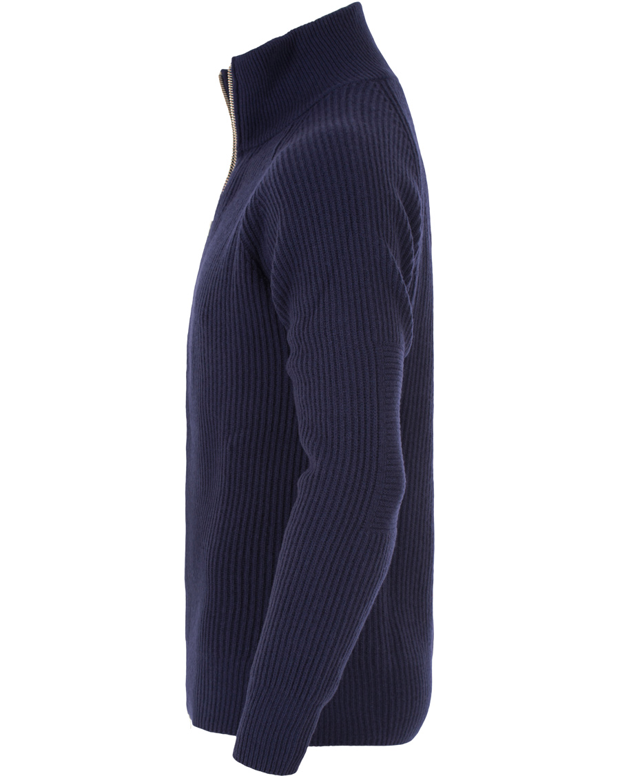 Herr | Tröjor | GANT Diamond G | Lambswool/Cashmere Zip Trough Luminary Navy