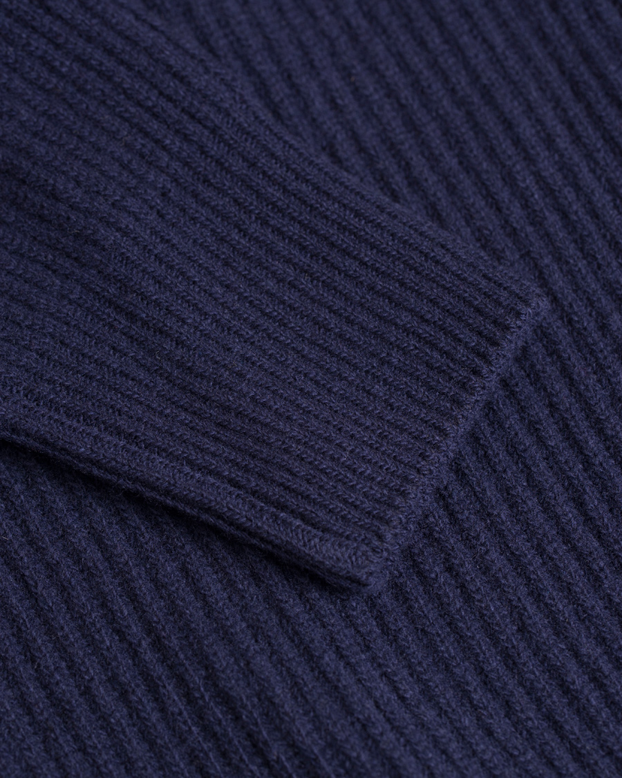 Herr | Tröjor | GANT Diamond G | Lambswool/Cashmere Zip Trough Luminary Navy