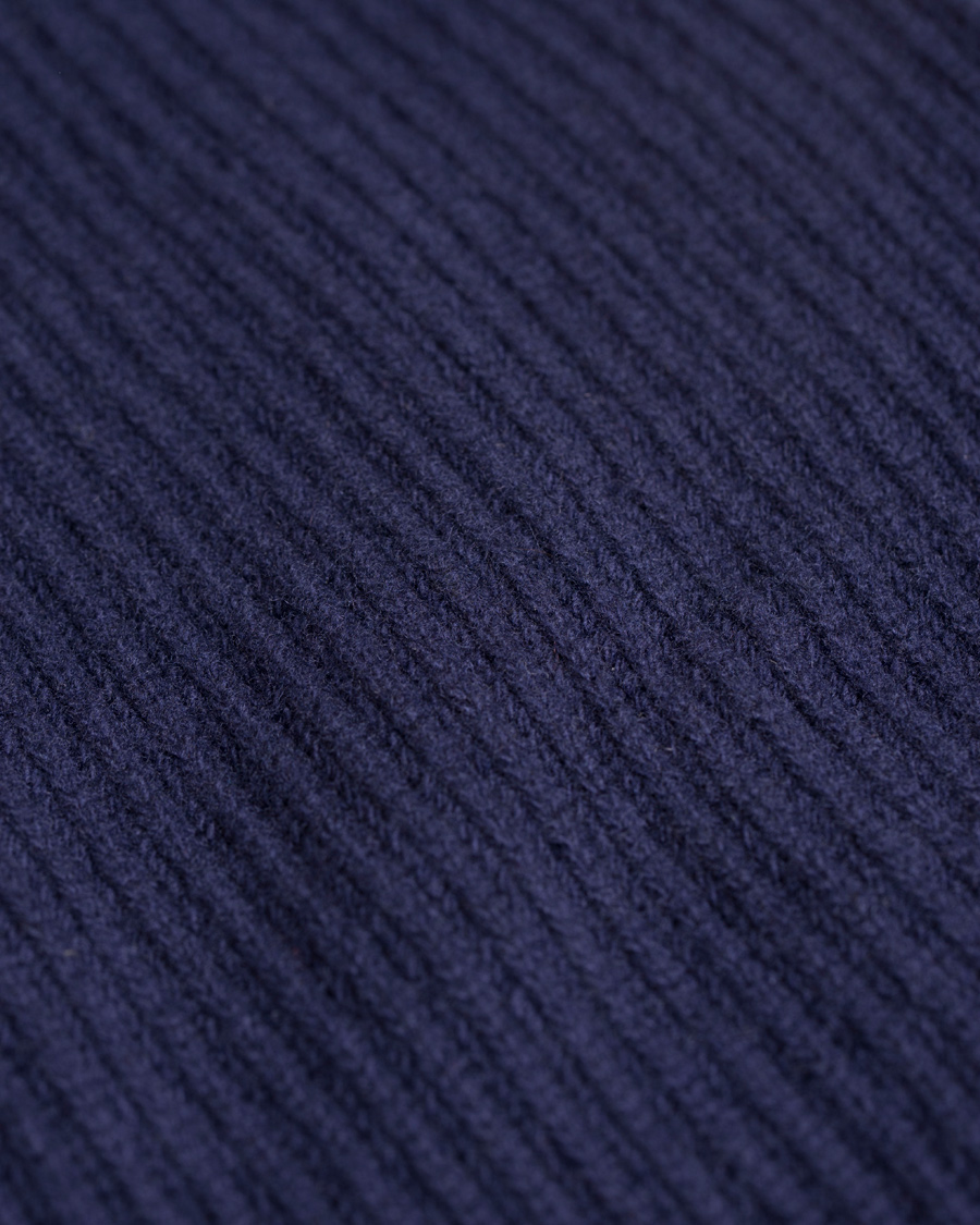 Herr | Tröjor | GANT Diamond G | Lambswool/Cashmere Zip Trough Luminary Navy