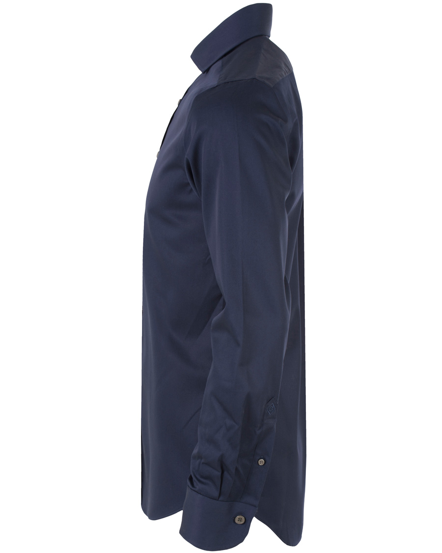 Herr | Skjortor | GANT Diamond G | Plain Satin Fitted Body Shirt Marine