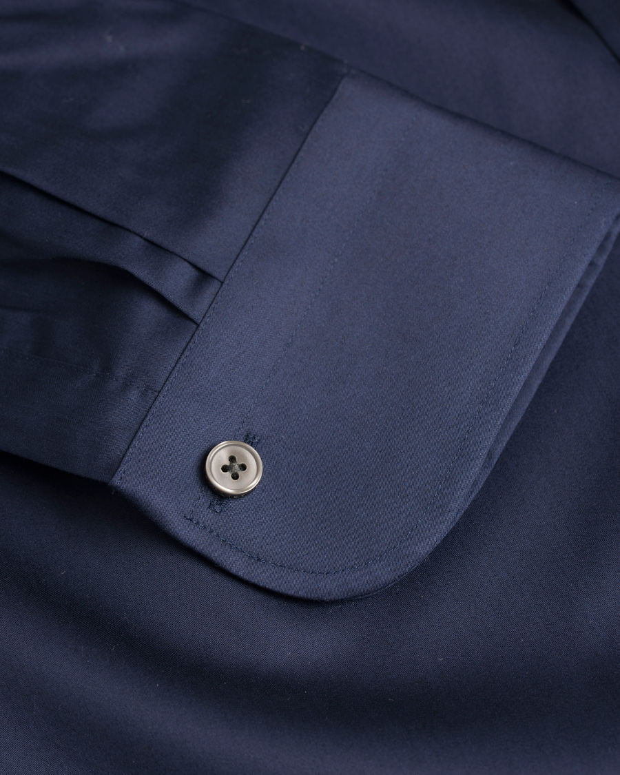 Herr | Skjortor | GANT Diamond G | Plain Satin Fitted Body Shirt Marine