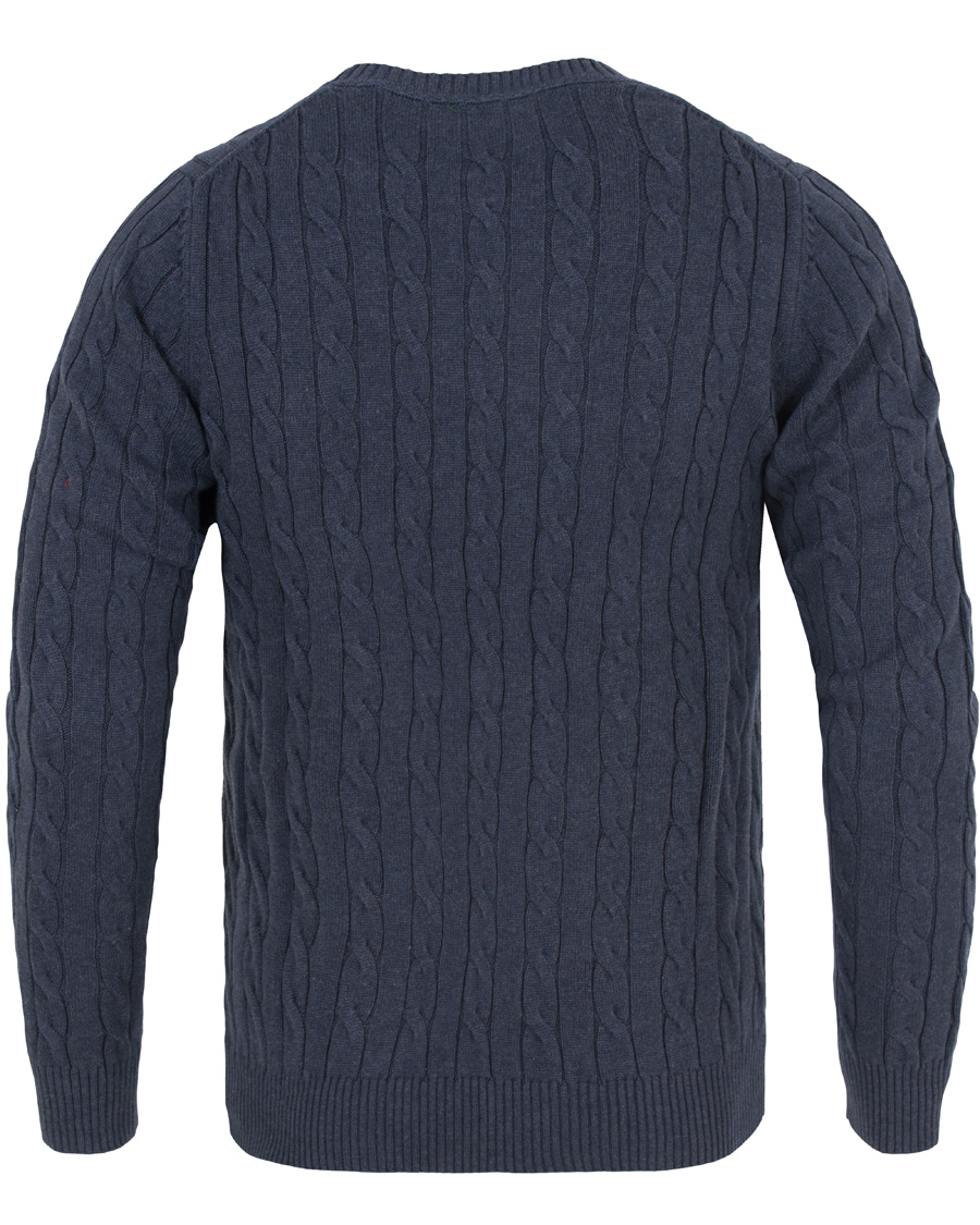 Herr | Tröjor | GANT | Cotton Cable Crew Pullover Dark Blue Indigo
