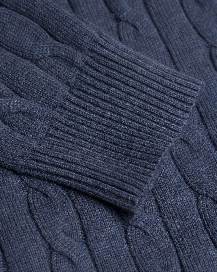 Herr | Tröjor | GANT | Cotton Cable Crew Pullover Dark Blue Indigo