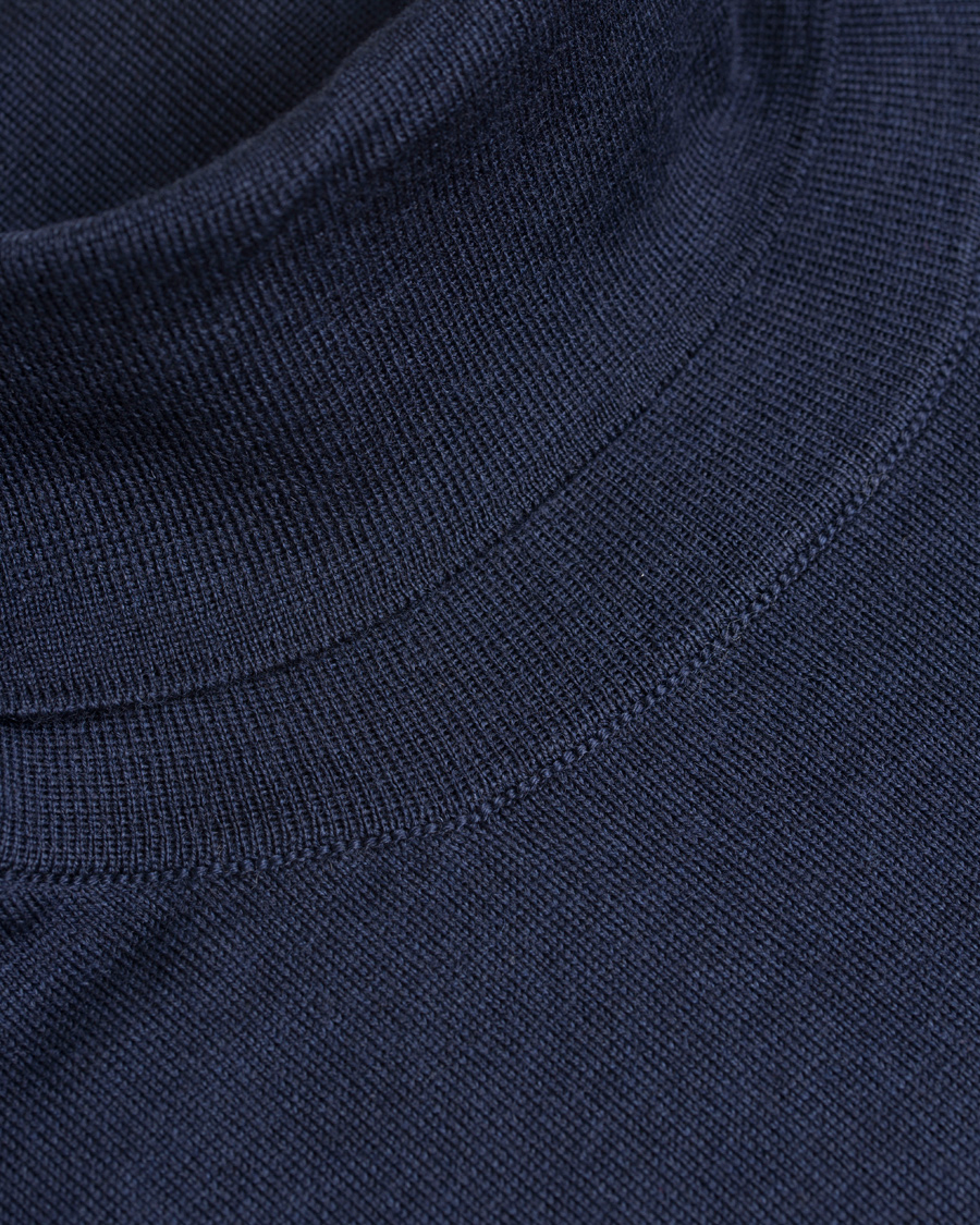 Herr | Tröjor | GANT | Fine Merino Wool Turtleneck Marine