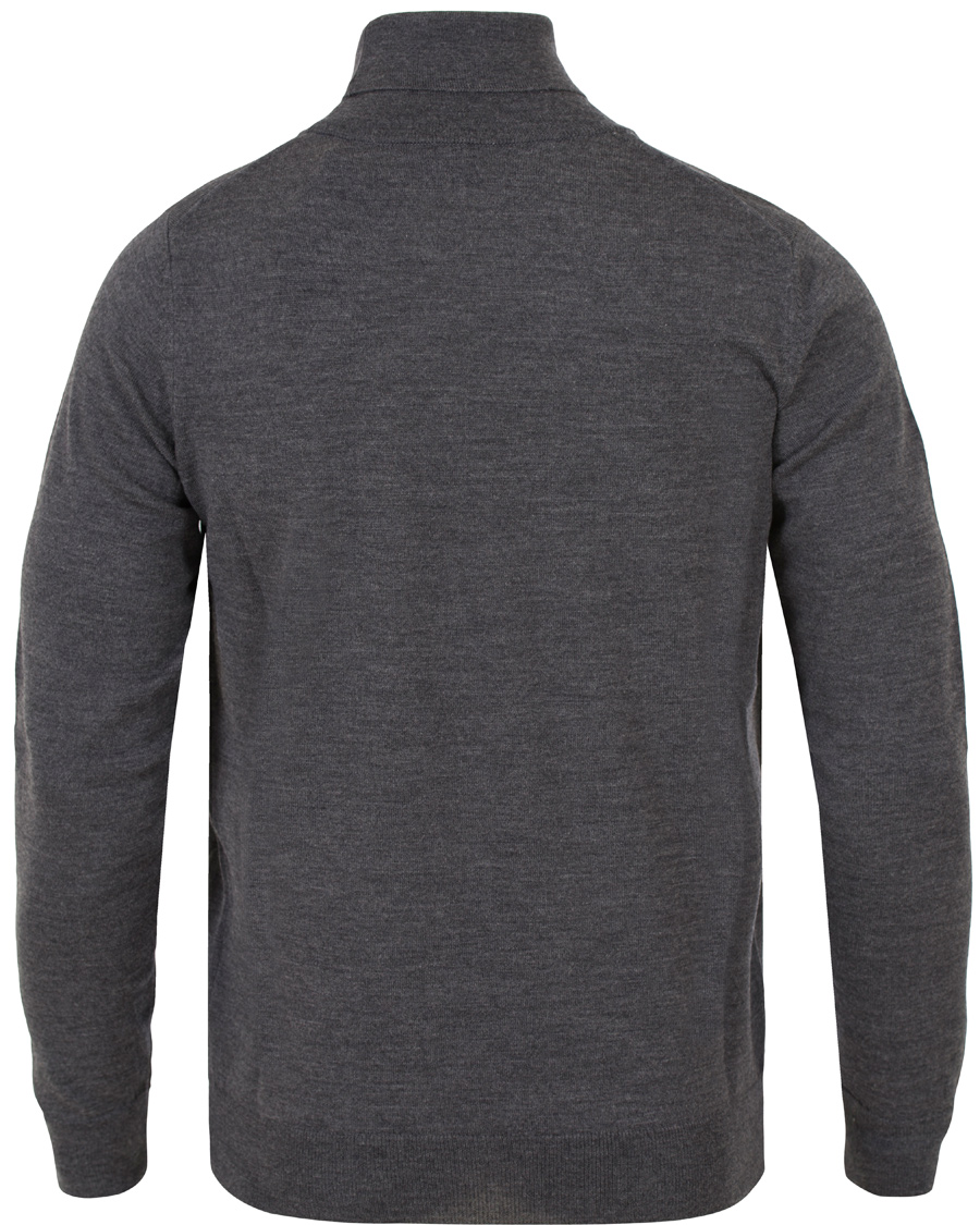 Herr | Tröjor | GANT | Fine Merino Wool Turtleneck Antracite Melange