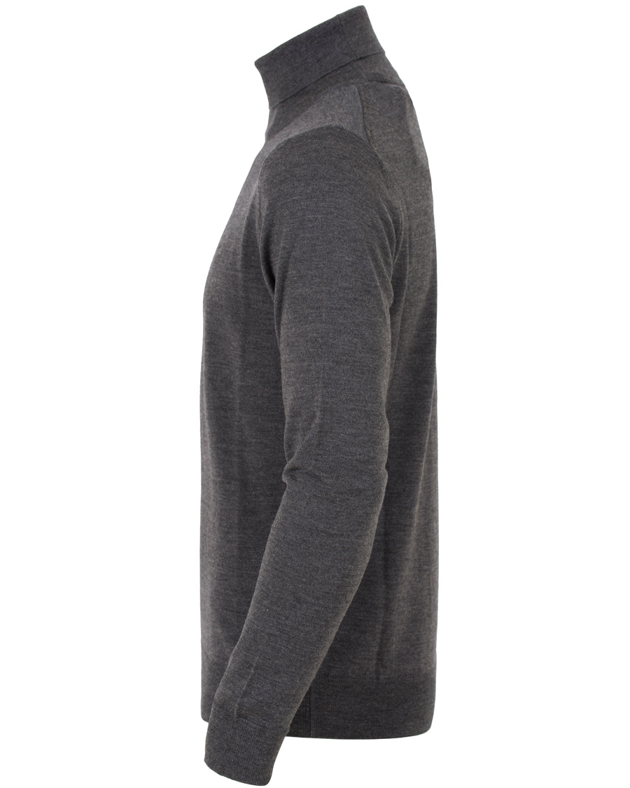 Herr | Tröjor | GANT | Fine Merino Wool Turtleneck Antracite Melange