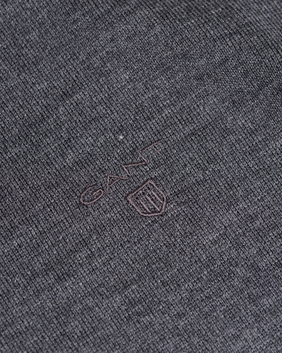 Herr | Tröjor | GANT | Fine Merino Wool Turtleneck Antracite Melange