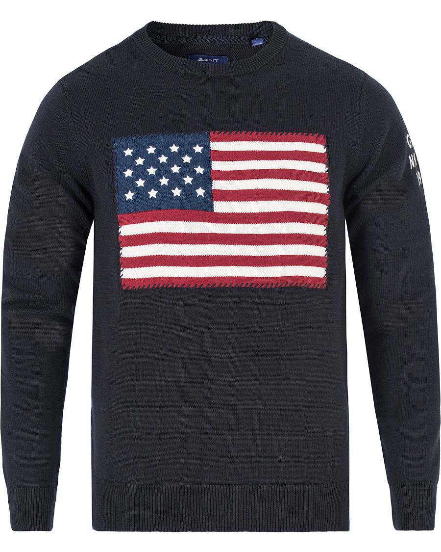 Herr | Tröjor | GANT | American Flag Sweater Navy