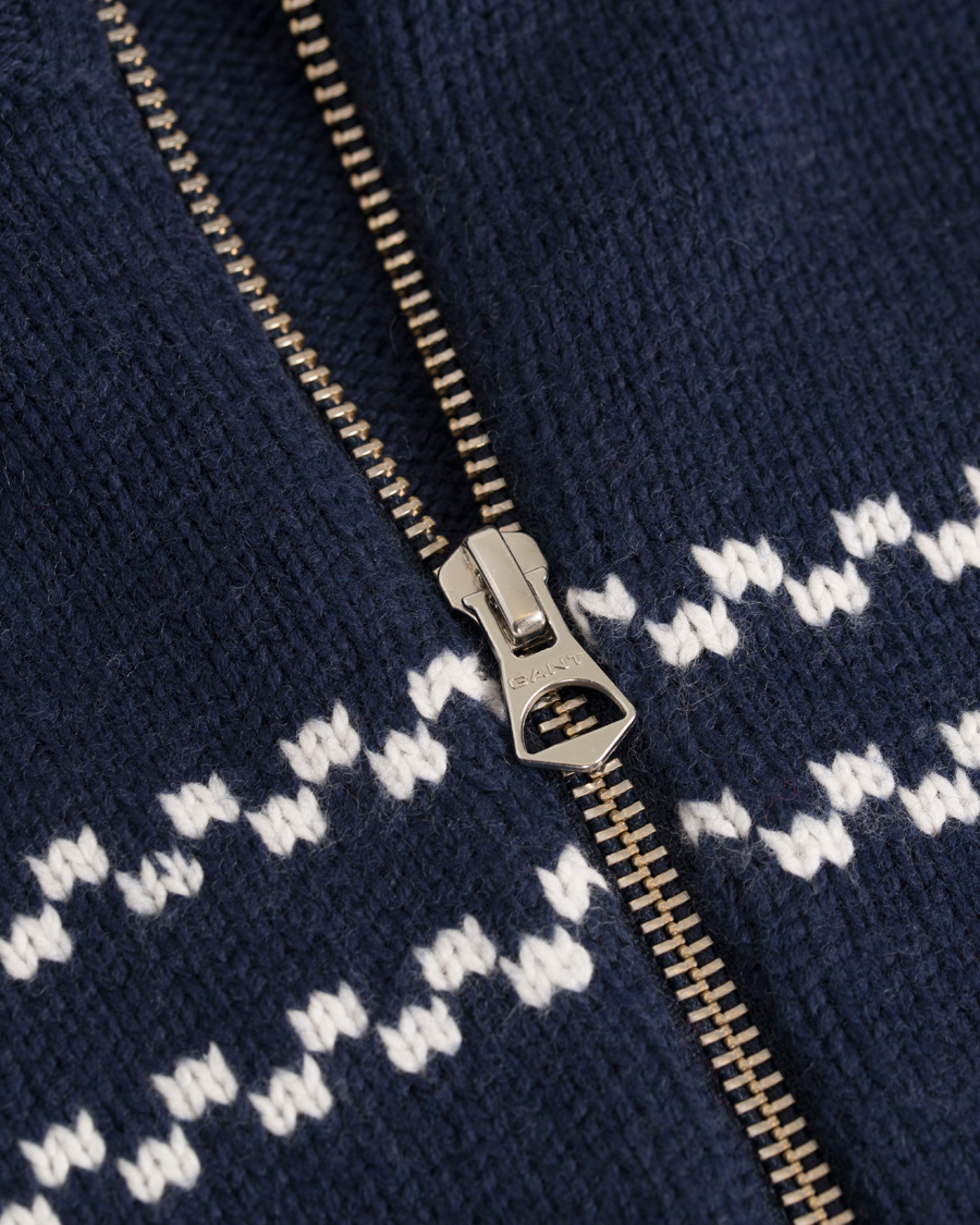 Herr | Tröjor | GANT | Christmas Zip Jacket Marine