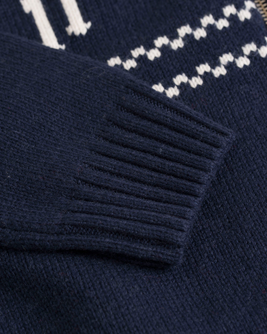 Herr | Tröjor | GANT | Christmas Zip Jacket Marine