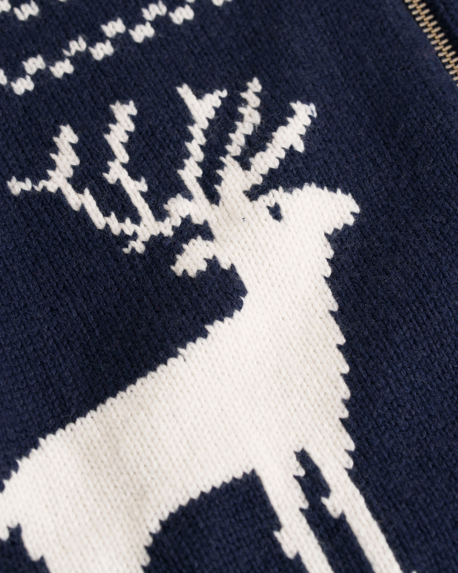 Herr | Tröjor | GANT | Christmas Zip Jacket Marine