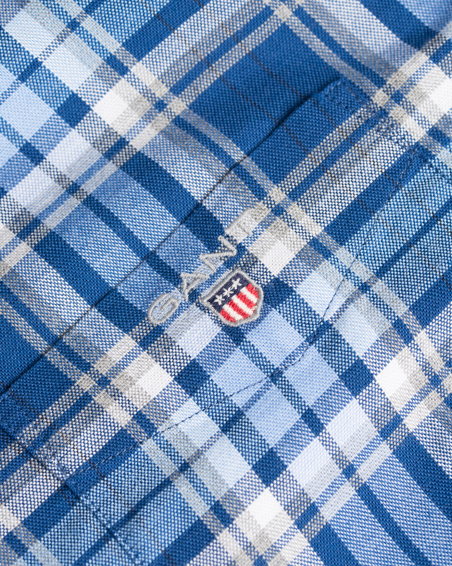 Herr | Skjortor | GANT | Tech Prep Oxford Gingham Regular Fit Shirt Yale Blue