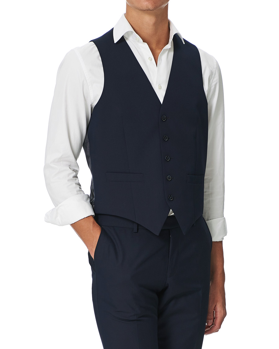 Herr | Kavajer | Oscar Jacobson | Carlo Waistcoat Navy